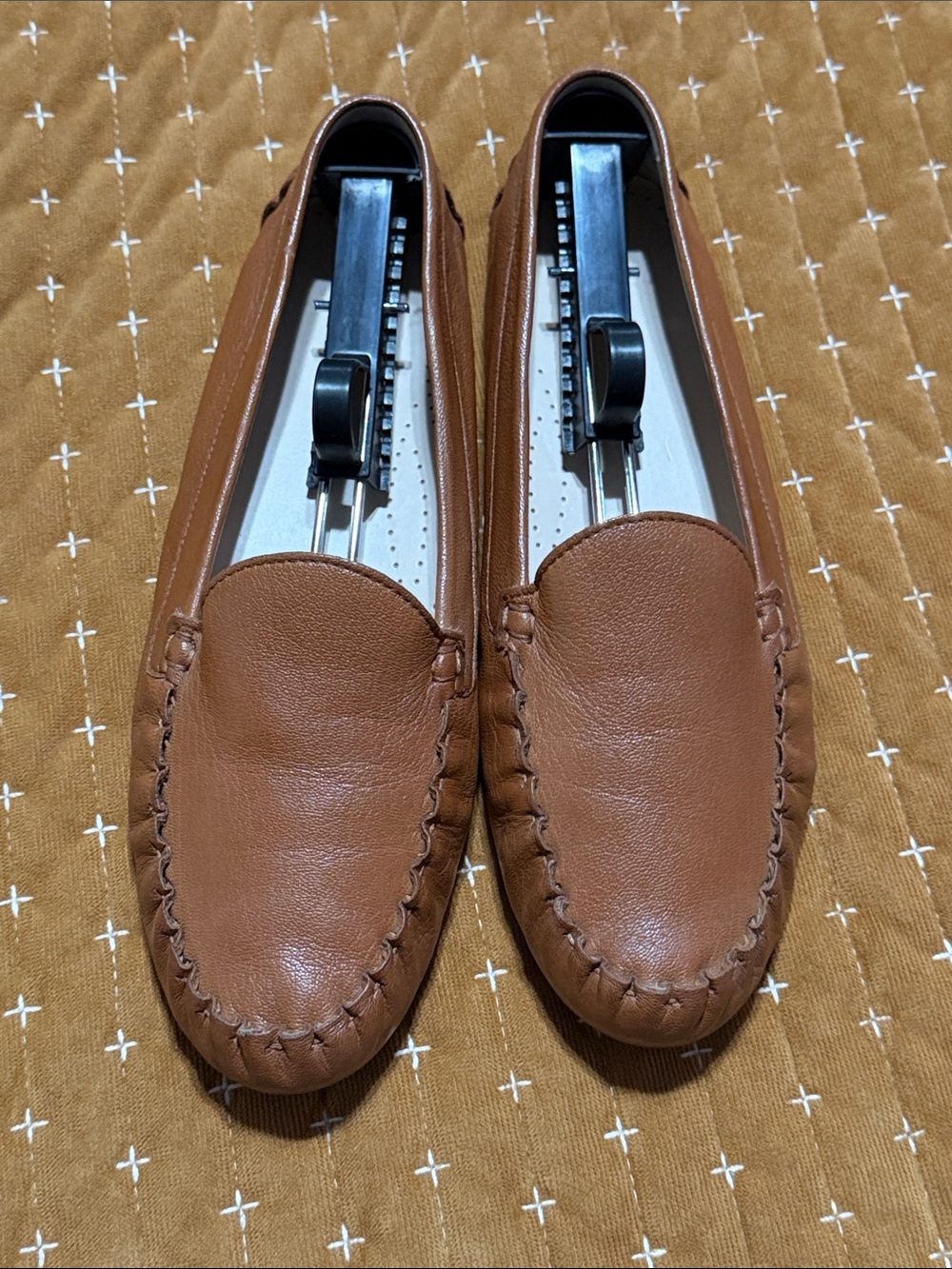 Cole Haan Tan Leather Slip-On Moccasin Loafers